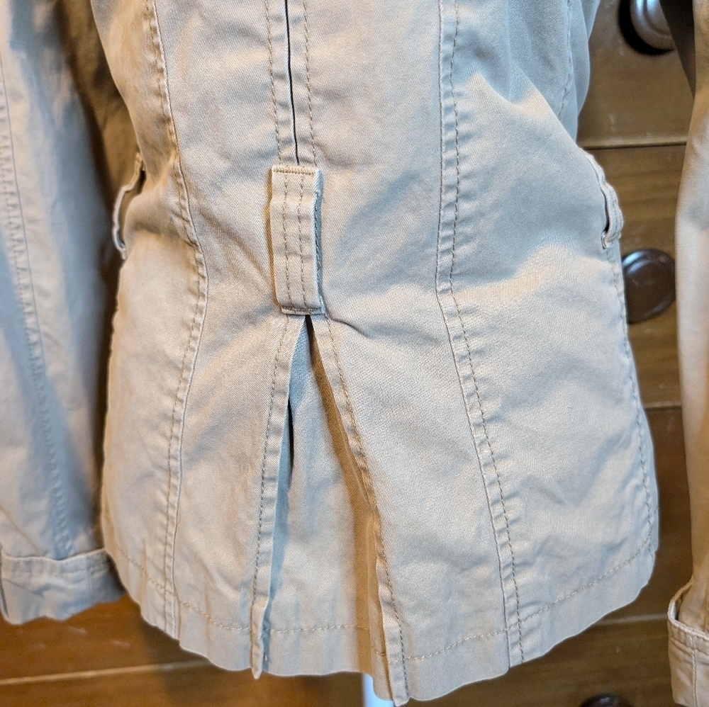 Ann Taylor Brushed Khaki Cargo Summer Jacket Casual Blazer Size L - Picture 8 of 14